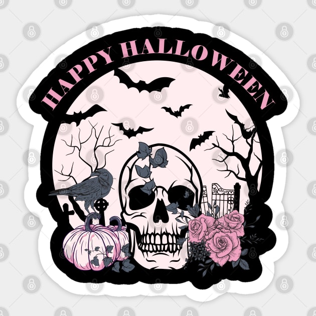 Halloween and Skull Sticker by Prinyos